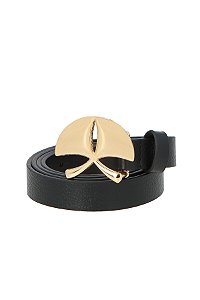 Cinto Fino Fivela Caliandra Couro Luiza Barcelos Preto
