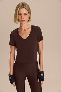 Blusa Cropped Pulse Up Loose Live Marrom