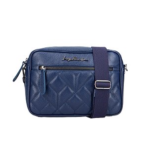 Bolsa Média Matelassê Alça Luiza Barcelos Azul Marinho
