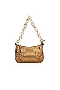 Bolsa Feminina Pequena Metalassê Alça Fina Luiza Barcelos Bronze
