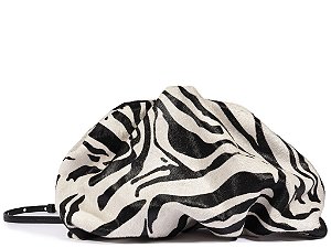 Bolsa Média Clutch Pelo Zebra Afri Schutz Preto