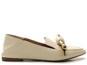 Mocassim Couro Nó Chaveiro Vicenza Off White