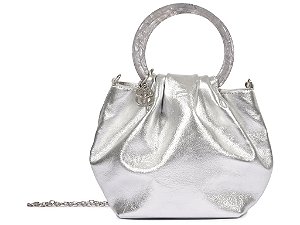 Bolsa Grande Bucket Napa Lumi Metal Schutz Silver