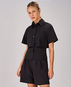 Camisa Sobreposta Manga Curta Alto Giro
