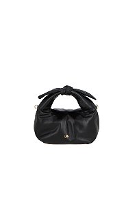 Bolsa Hobo Média Couro Com Nó Luiza  Barcelos Preto