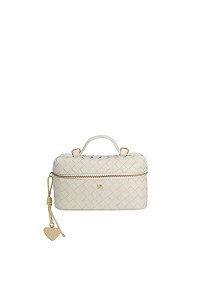 Bolsa Pequena Vanity Em Couro Off White Tressê Com Charm Luiza Barcelos