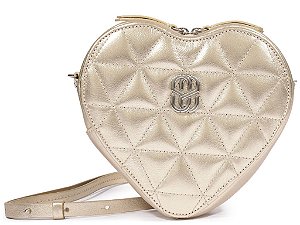 Bolsa Tiracolo Love Couro Dourada Schutz