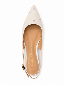 Sapatilha Slingback Em Couro Luiza Barcelos Off White