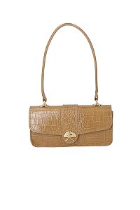 Bolsa Feminina Croco Logomania Luiza Barcelos Camel