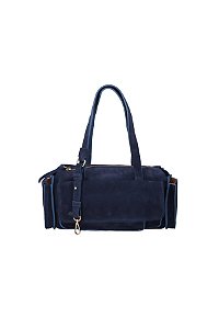 Bolsa Grande Bolso Camurça Luiza Barcelos Azul