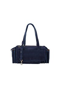 Bolsa Grande Bolso Camurça Luiza Barcelos Azul