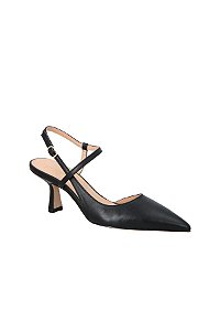 Scarpin Slingback Salto Taça Bico Fino  Luiza Barcelos Preto