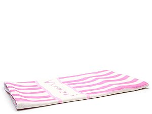 Toalha Tecido Listrado Logo Bicolor Vicenza Rosa
