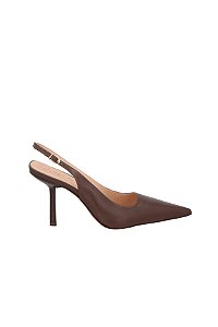 Scarpin Feminino Slingback Bico Fino Luiza Barcelos Coffee
