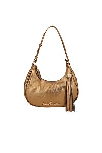 Bolsa Feminina Pequena Meia Lua Alça Fina Luiza Barcelos Bronze