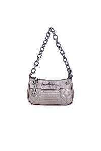 Bolsa Feminina Pequena Metalassê Alça Fina Luiza Barcelos Chumbo