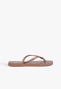 Chinelo Feminino Flat Flip Flops Logo Schutz Marrom