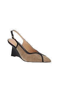 Scarpin Slingback Salto Anabela Luiza Barcelos Fendi