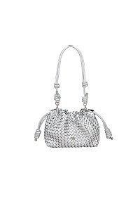 Bolsa Couro Media Metalcolor Tresse Enfeiteis Luiza Barcelo Prata