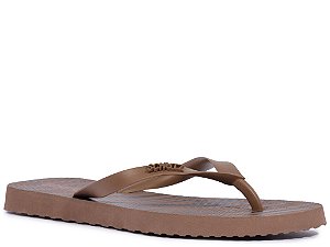 Chinelo Feminino Jelly Flip Flop Animal Print Schutz Marrom