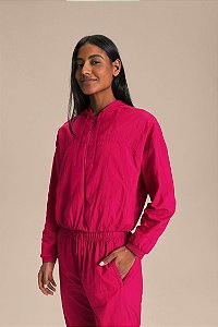 Jaqueta Cropped Long Nylon Net Live