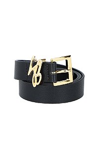 Cinto Feminino Couro Luiza Barcelos Preto