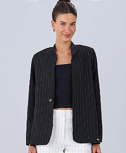 Blazer Alongado Risca De Giz Alto Giro