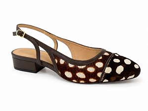 Sapatilha Slingback Animal Print Bambi Luiza Barcelos Marrom