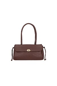 Bolsa Grande Baguete  Couro  Logotipo Luiza Barcelos Coffee