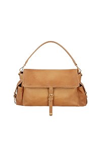 Bolsa Média Hobo Mogno Natural Luiza Barcelos Camel