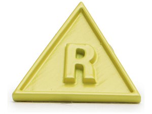 Pingente Metal Letra R Schutz Amarelo