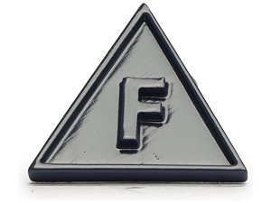 Pingente Metal Letra F Schutz Azul Marinho