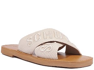 Sandália Rasteira X Schutz Off White Logo Off White Schutz