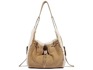 Bolsa Média  Hobo  Pelo Camurça Alça Schutz  Fendi