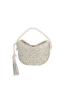 Bolsa Pequena Com Tachas Alça Luiza Barcelos Off White