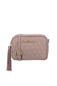 Bolsa Feminina Média Couro Metalassê Alça Fina Logo Enfeite Luiza Barcelos Fendi