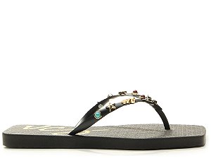 Flat Chinelo Flip Flop Preto Estrela Vicenza