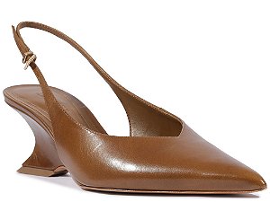 Slingback Siena Mid Buckle Couro Marrom Schutz