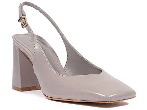 Scarpin Slingback Leia Block Couro Cinza Schutz