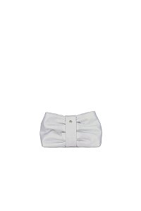 Bolsa Clutch Em Couro  Com Alça Luiza Barcelos Prata