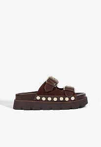 Papete Bico Redondo Marrom Tachas Schutz