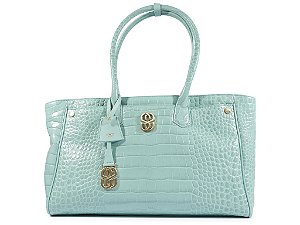 Bolsa Grande Shopping Aligator Shine Ciano Schutz