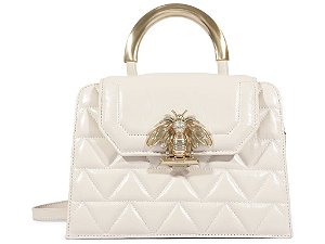 Bolsa Satchel New Believe Média Couro Off White Schutz