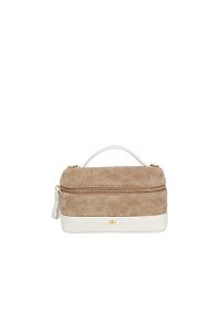 Bolsa Vanity Pequena Em Camurça Bege Fendi E Couro Off White Luiza Barcelos