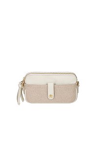 Bolsa Pequena Tiracolo Em Couro Off White E Lona Fendi Luiza Barcelos