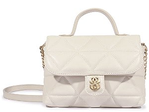 Bolsa Média Shoulder Napa Soft Seda Off White Schutz