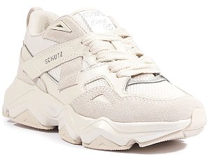 Tênis Multi Material Salto Médio Off White Schtuz