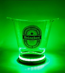 Balde de gelo acrilico Heineken 4,5 lts com led