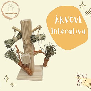 Brinquedo Árvore Interativa - ideal para promover o enriquecimento ambiental do seu coelho ou roedor