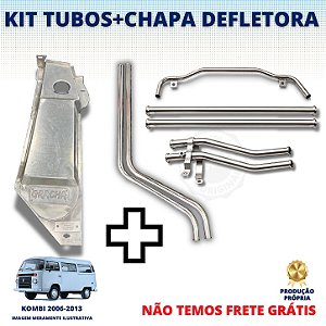 KIT TUBULAÇÃO EM INOX + CHAPA DEFLETORA KOMBI 2006-2013